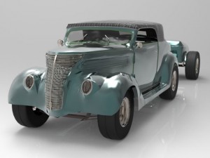 ford 37 with trailer 3D-Modell