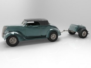 ford 37 with trailer 3D-Modell