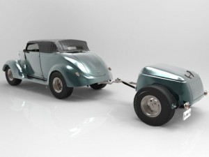 ford 37 with trailer 3D-Modell