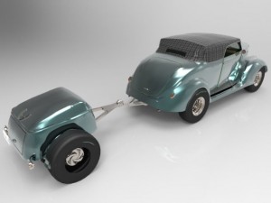 ford 37 with trailer 3D-Modell