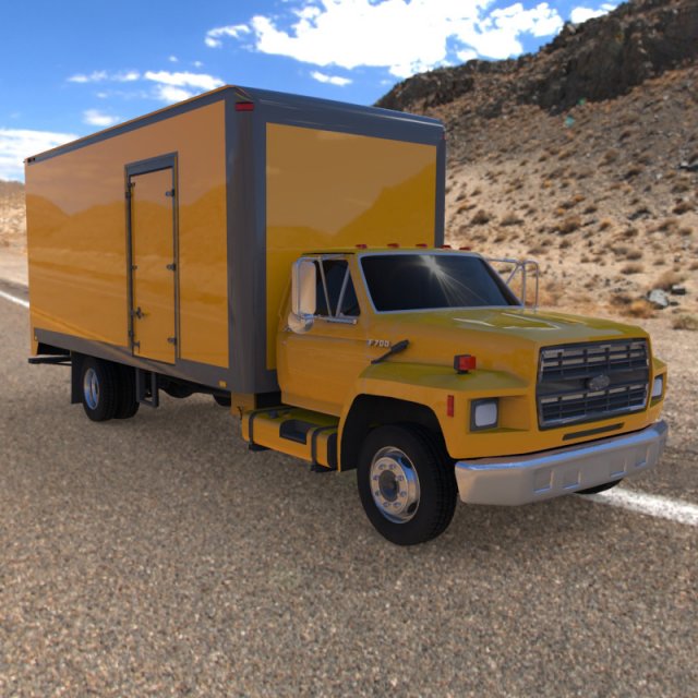 moving truck 1993 Modèle 3D .c4d .max .obj .3ds .fbx .stl .blend 