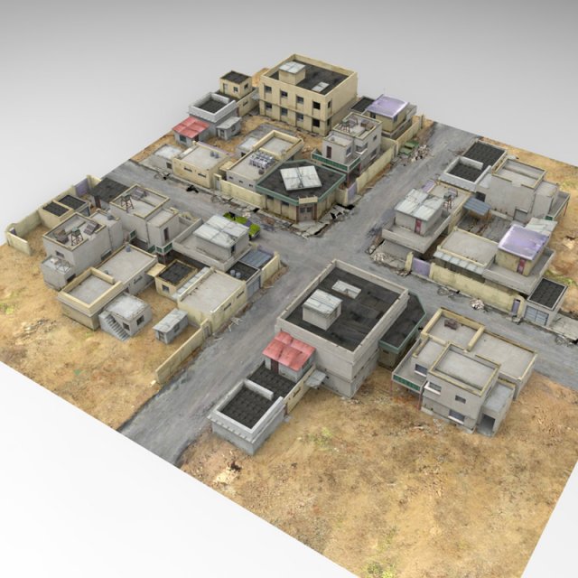 desert town 3D Модель .c4d .max .obj .3ds .fbx .stl .blend 