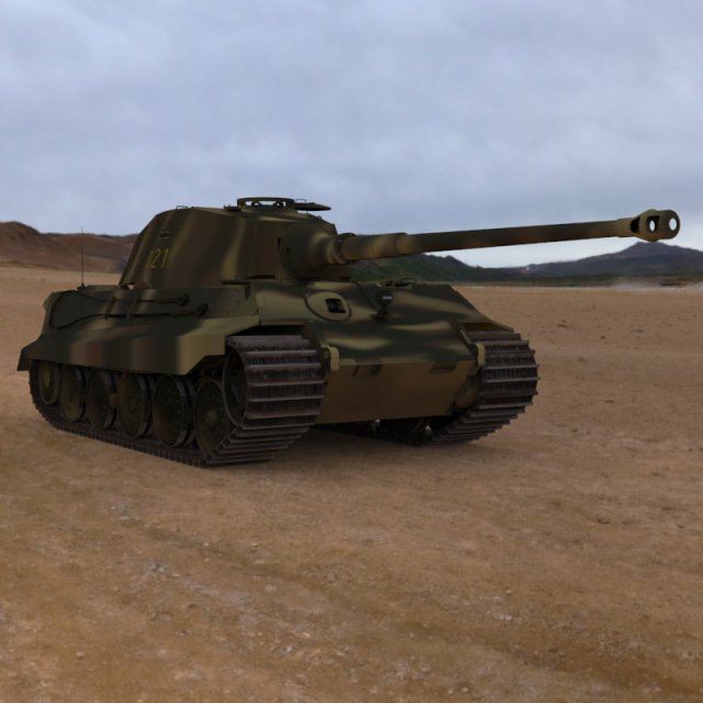 king tiger Model 3D .c4d .max .obj .3ds .fbx .stl .blend 