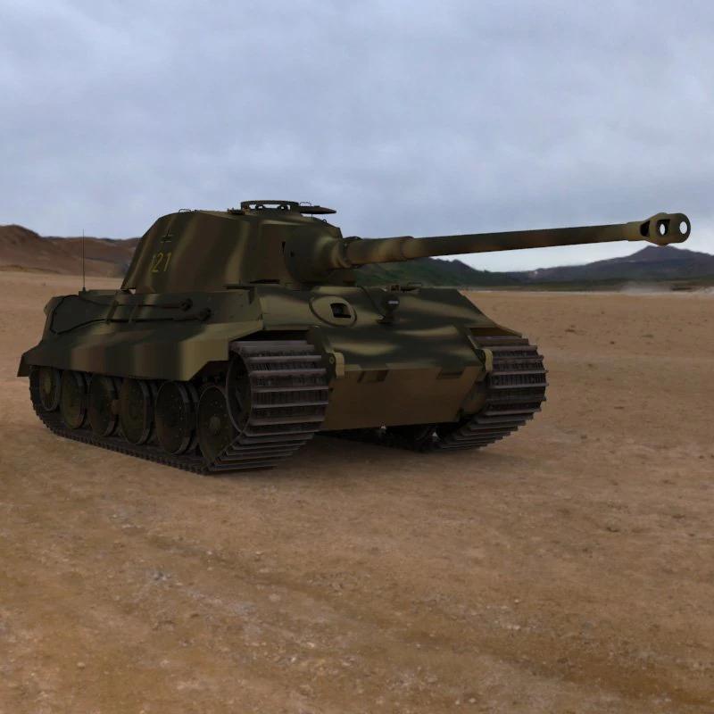 king tiger 3D Model .c4d .max .obj .3ds .fbx .stl .blend 