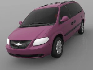 chrysler town country lx minivan 2002 Modelo 3D