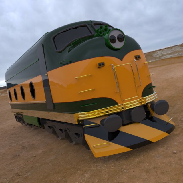 train engine 3D Модель .c4d .max .obj .3ds .fbx .stl .blend 