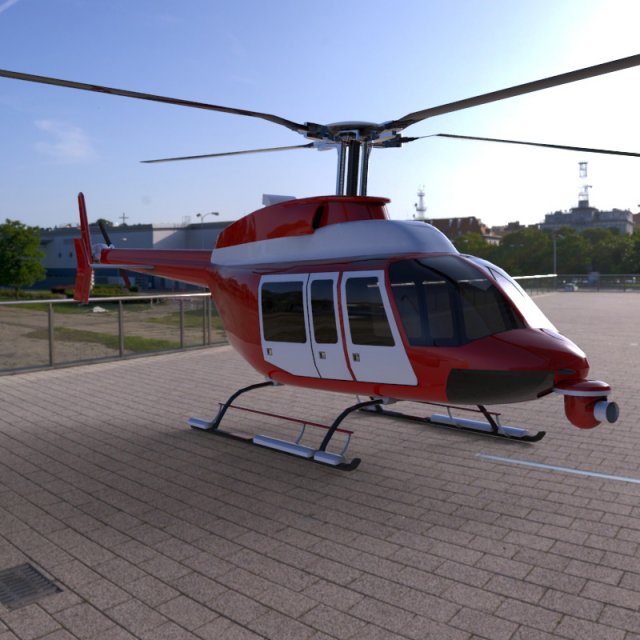 bell 407 jetranger 3D Model .c4d .max .obj .3ds .fbx .stl .blend 