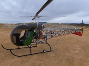 bell 47g helicopter Modèle 3D