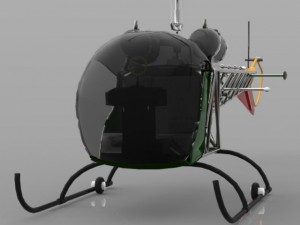 bell 47g helicopter Modèle 3D
