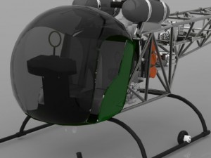 bell 47g helicopter Modèle 3D