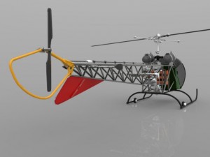 bell 47g helicopter Modèle 3D
