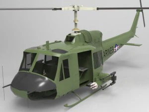 huey helicopter 3D Model