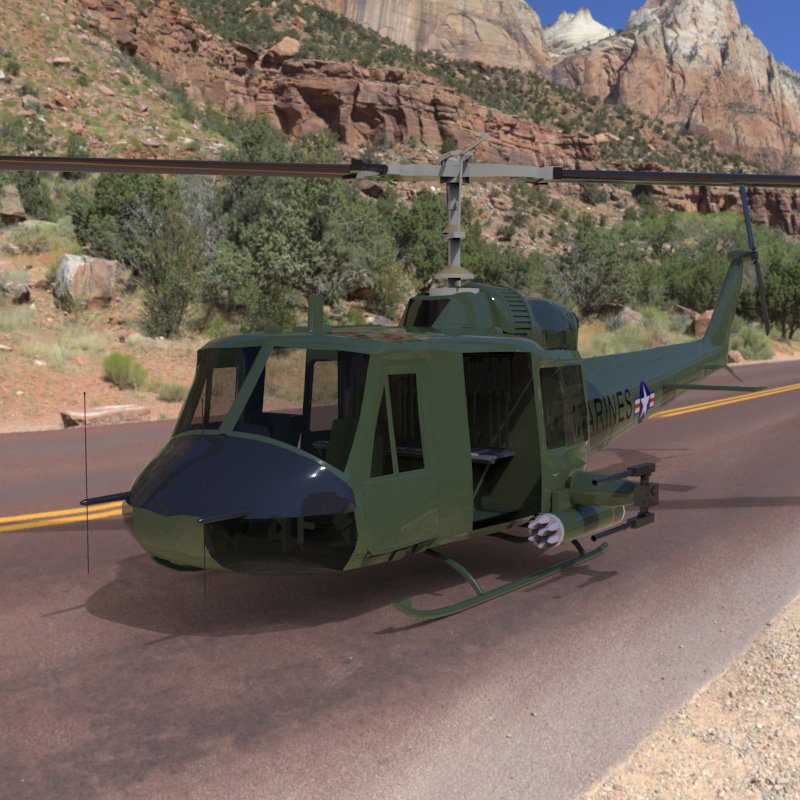 Huey Helicopter 3d Model In Helicopter 3dexport