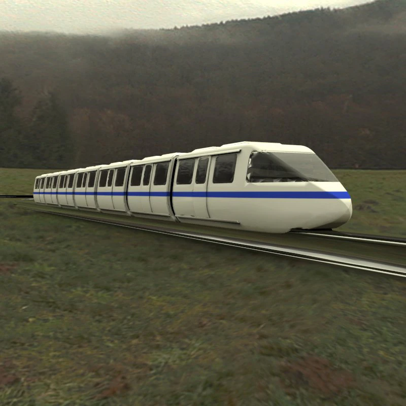 monorail 3D Model .c4d .max .obj .3ds .fbx .stl .blend 