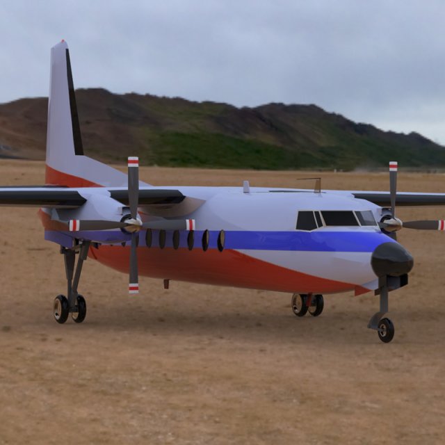 fokker f27 3D Model .c4d .max .obj .3ds .fbx .stl .blend 