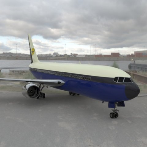 commercial passenger aircraft boeing 767 3D-Modell .c4d .max .obj .3ds .fbx .stl .blend 