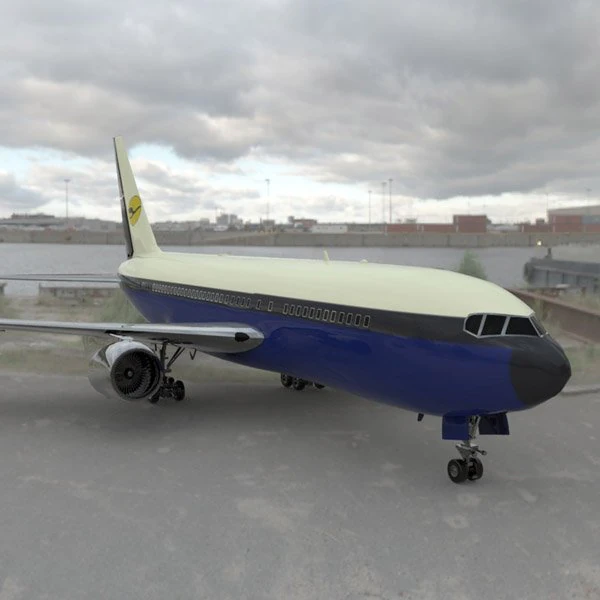 commercial passenger aircraft boeing 767 3D Model .c4d .max .obj .3ds .fbx .stl .blend 