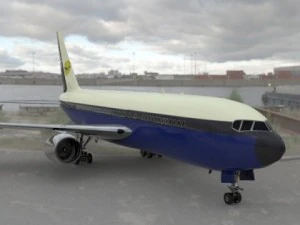 aereo passeggeri commerciale boeing 767 Modello 3D