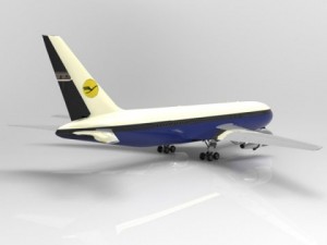 commercial passenger aircraft boeing 767 3D-Modell