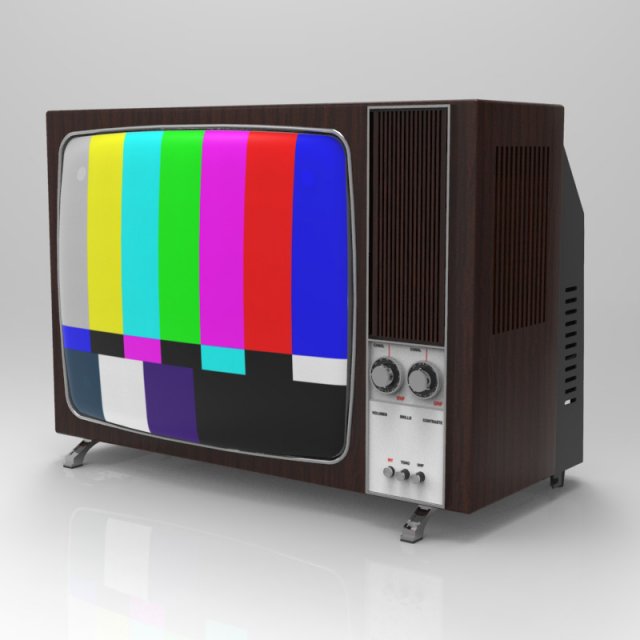 television 1970 3D Модель .c4d .max .obj .3ds .fbx .stl .blend 