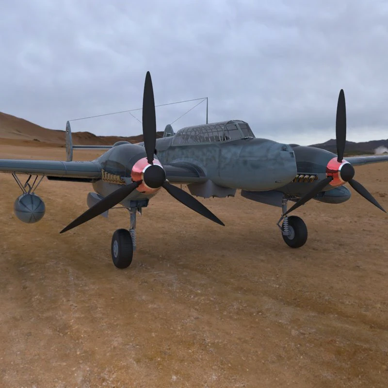 messerschmitt bf 110 g2 3D Model .c4d .max .obj .3ds .fbx .stl .blend 