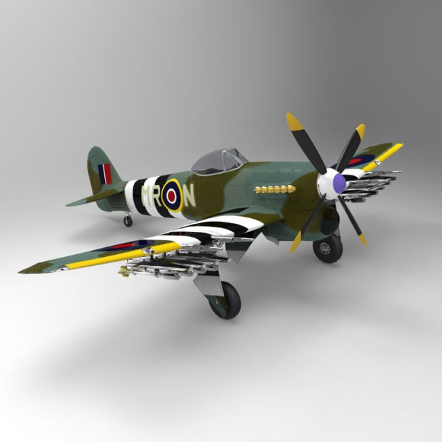 hawker typhoon 3D 모델 .c4d .max .obj .3ds .fbx .stl .blend 