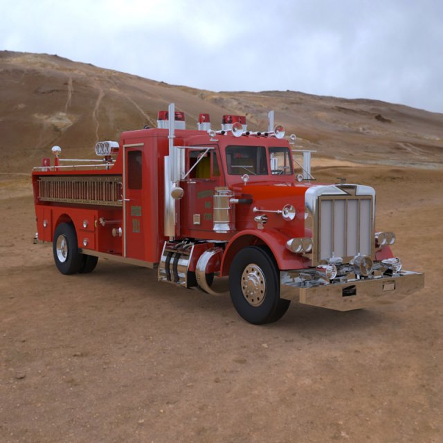 firefight truck 3D Model .c4d .max .obj .3ds .fbx .stl .blend 