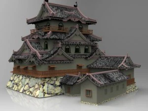 castelo de Hikone Modelo 3D