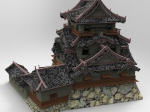 hikone castle Modello 3D