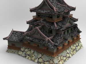 hikone castle Modello 3D