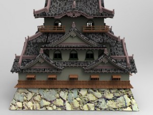 hikone castle Modello 3D