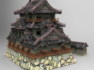 hikone castle Modello 3D