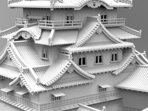 hikone castle Modello 3D