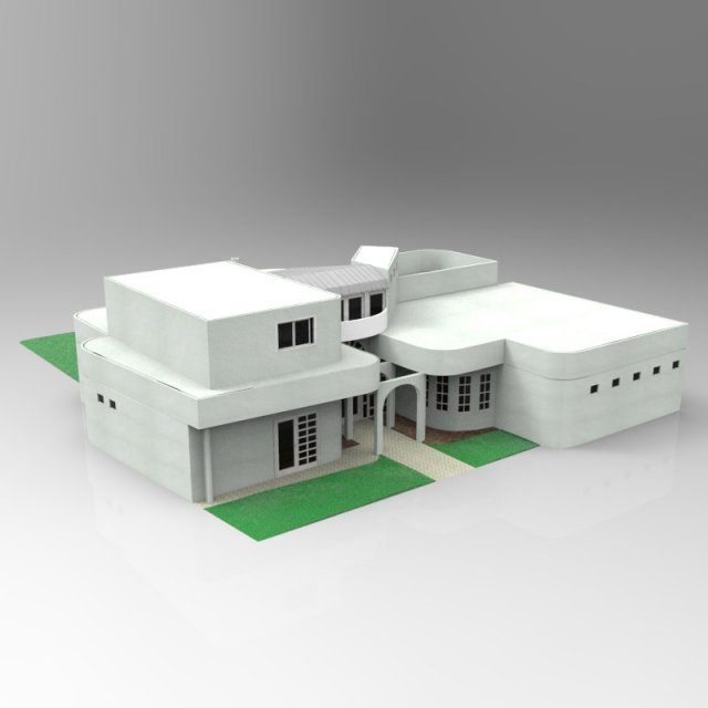 one and a half story home Modello 3D .c4d .max .obj .3ds .fbx .stl .blend 