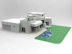 one and a half story home Modello 3D