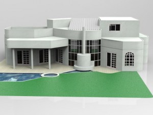 one and a half story home Modello 3D