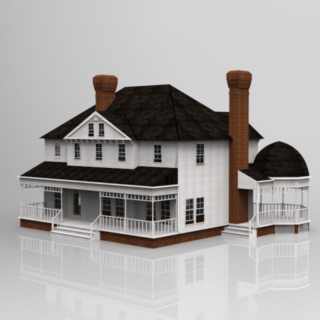 victorian house Model 3D .c4d .max .obj .3ds .fbx .stl .blend 