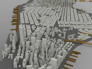 pemandangan kota pulau manhattan Model 3D