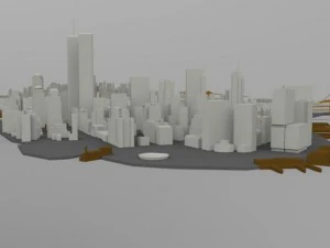 manhattan island cityscape 3D Model
