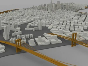 manhattan island cityscape 3D Model