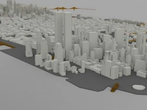 manhattan island cityscape 3D Model
