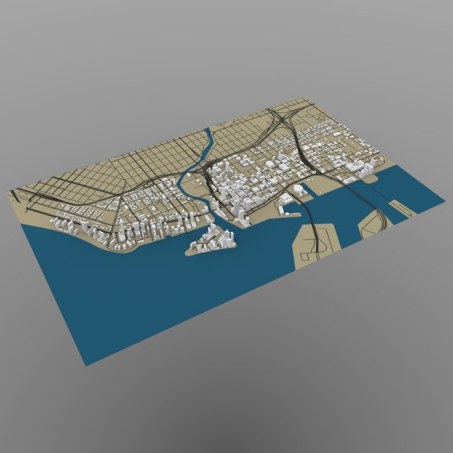 miami cityscape Modelo 3D .c4d .max .obj .3ds .fbx .stl .blend 