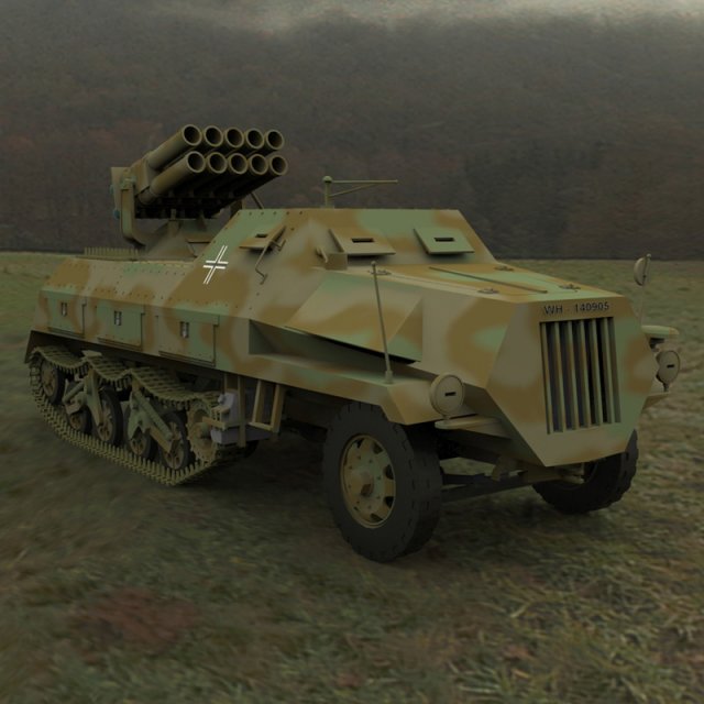 panzerwerfer 42 Modello 3D .c4d .max .obj .3ds .fbx .stl .blend 