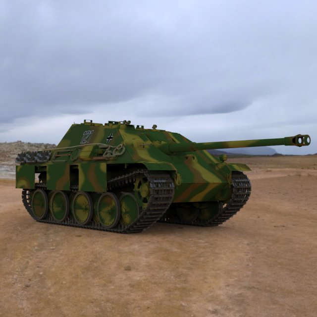 jagdpanther tank destroyer Modelo 3D .c4d .max .obj .3ds .fbx .stl .blend 