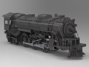 steam locomotive 264 Model 3D