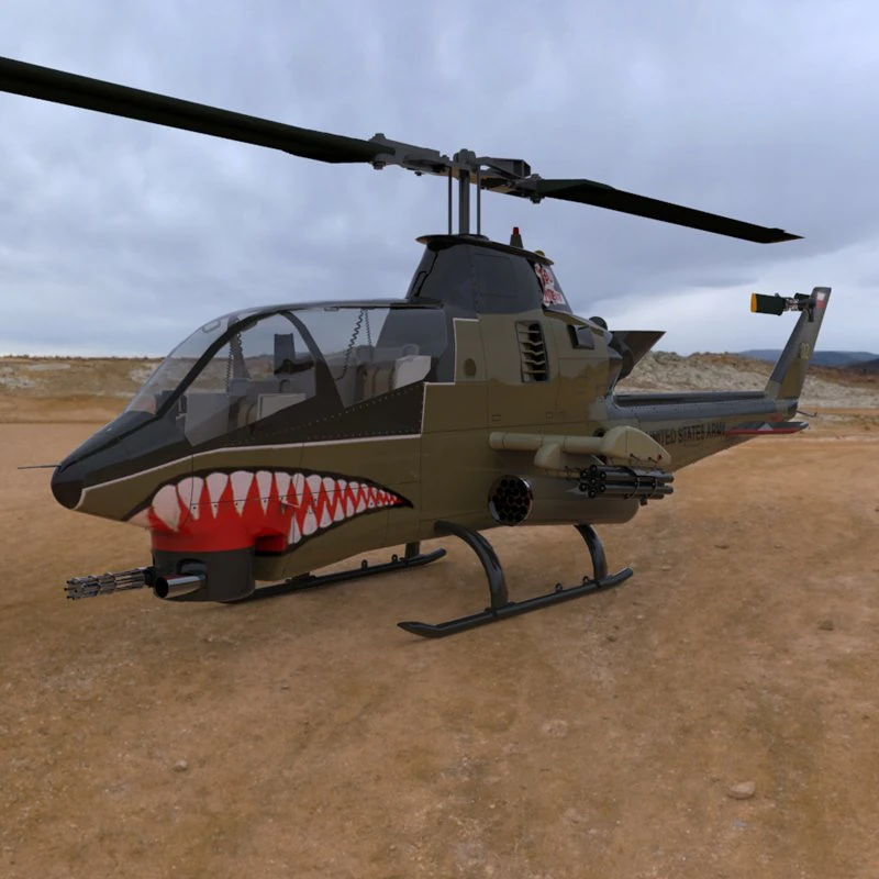 ah1 cobra helicopter 3D Model .c4d .max .obj .3ds .fbx .stl .blend