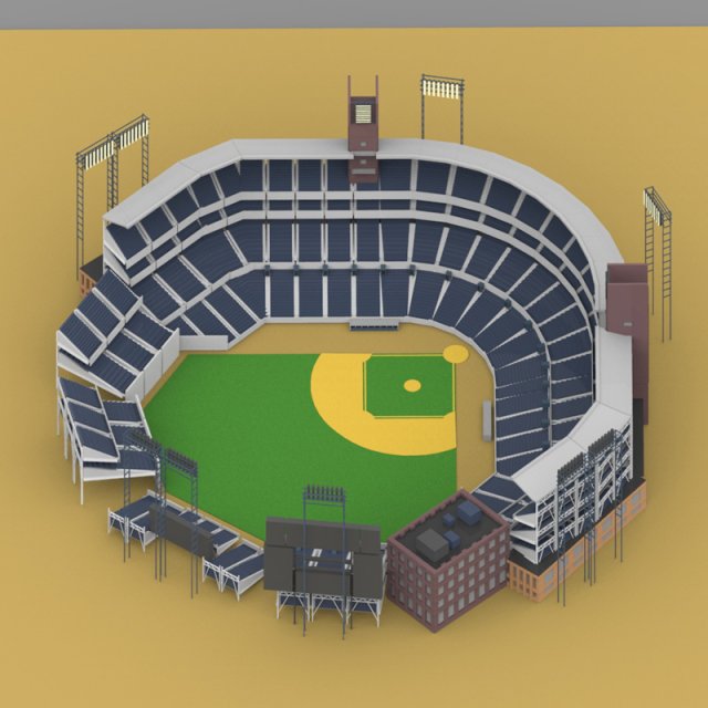 petco park 3D Model .c4d .max .obj .3ds .fbx .stl .blend 