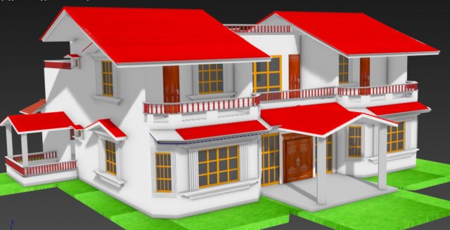 duplex house 3Dモデル .c4d .max .obj .3ds .fbx .stl .blend 