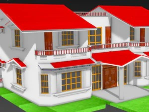 двухуровневый дом 3D Модель