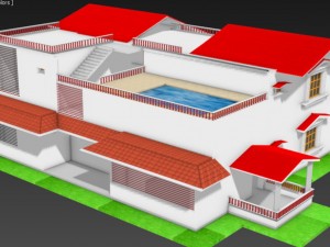 duplex house 3Dモデル